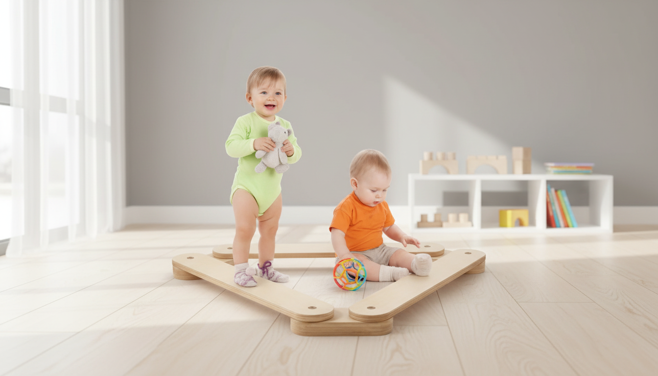 Wooden Balance Beam & Stepping Stones for Toddlers